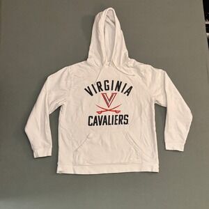 Virginia Cavaliers Mens Delta Fleece Hoodie White Large NCAA College Sweatshirt